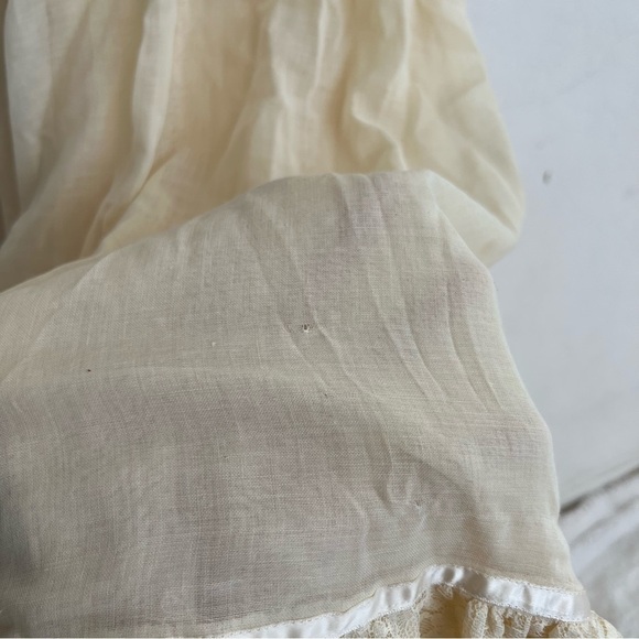 Vintage Boho Fairytale Prairie Ruffle Lace Sweetheart Neckline Maxi Dress - Picture 14 of 15